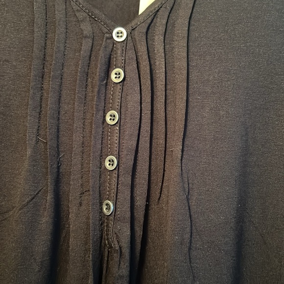 EVANS by CITY CHIC BLACK SZ 16 V NECK & SLIT SIDE TOP. - Picture 4 of 8